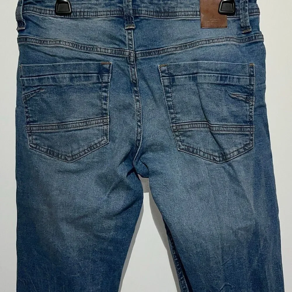 Six Lincoln Mens Blue Denim Stretch Slim Fit Skinny Jeans Medium Wash Size 30/32